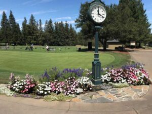 golf course seasonal color plantings at Sharon Heights Golf & Country Club Menlo Park, CA